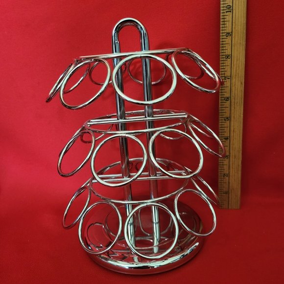 Coffee Pod Holder 27 Chrome Spinning Carousel Countertop - Picture 8 of 10